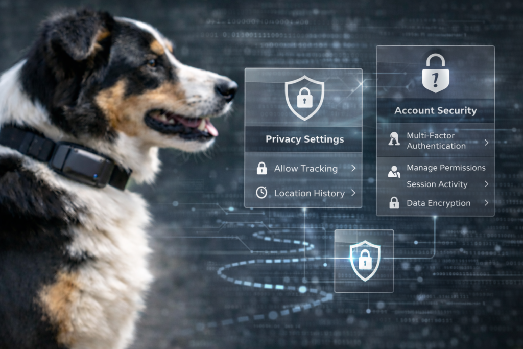 Configuración de privacidad y seguridad en un GPS para perros